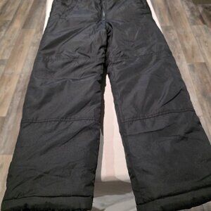 London Fog Snow Bibs Ski Pants Black Kids Youth Medium 10-12 Winter Snowsuit